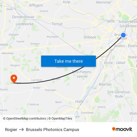 Rogier to Brussels Photonics Campus map