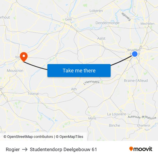 Rogier to Studentendorp Deelgebouw 61 map