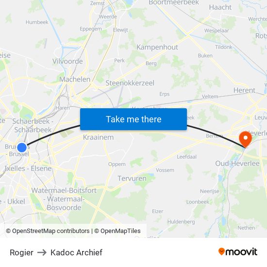 Rogier to Kadoc Archief map