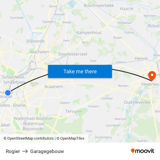 Rogier to Garagegebouw map