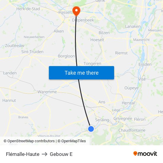 Flémalle-Haute to Gebouw E map