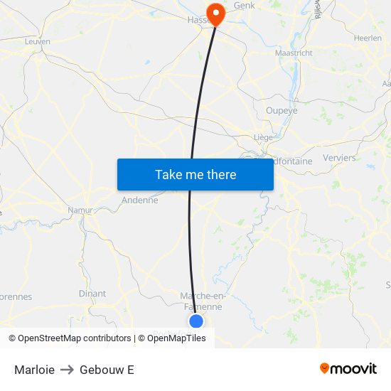 Marloie to Gebouw E map