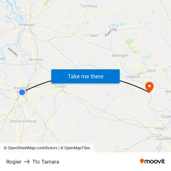 Rogier to Ttc Tamara map