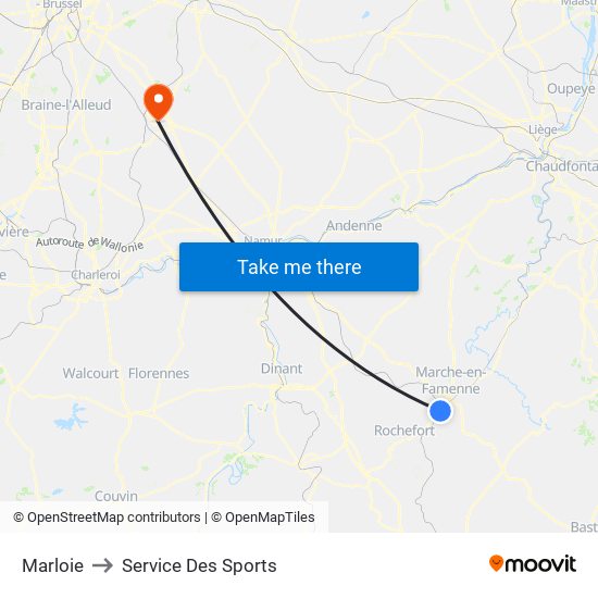 Marloie to Service Des Sports map