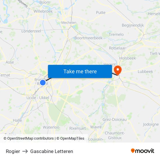 Rogier to Gascabine Letteren map