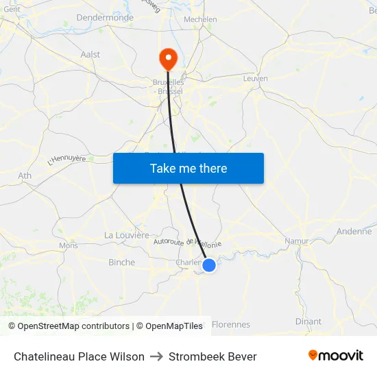 Chatelineau Place Wilson to Strombeek Bever map