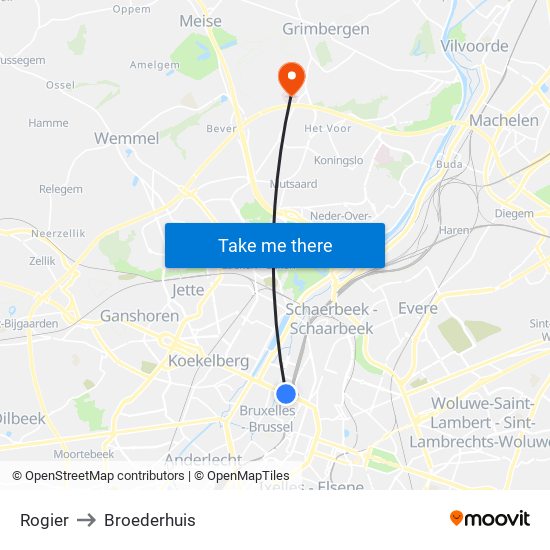 Rogier to Broederhuis map