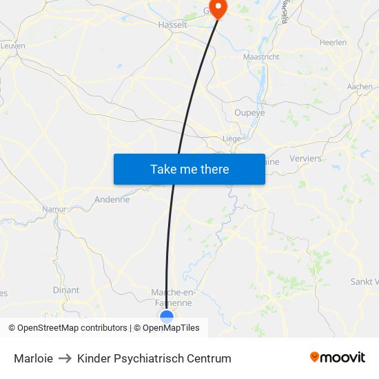 Marloie to Kinder Psychiatrisch Centrum map