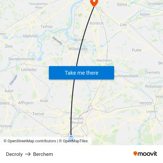Decroly to Berchem map
