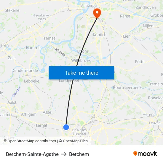 Berchem-Sainte-Agathe to Berchem map