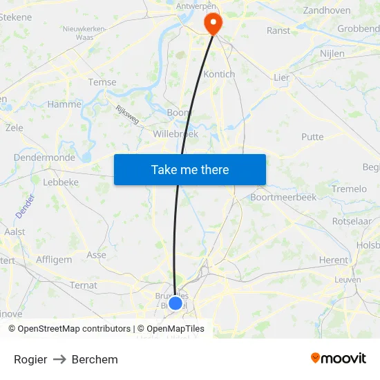 Rogier to Berchem map