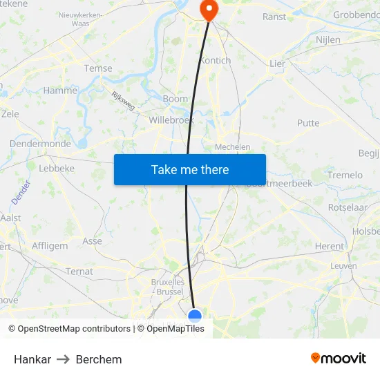 Hankar to Berchem map