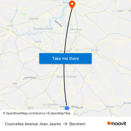 Courcelles Avenue Jean Jaurès to Berchem map