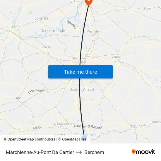 Marchienne-Au-Pont De Cartier to Berchem map