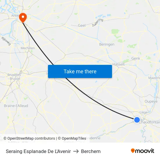Seraing Esplanade De L'Avenir to Berchem map