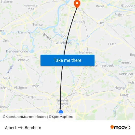 Albert to Berchem map