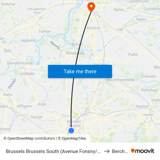 Brussels Brussels South (Avenue Fonsny/Eurolines) to Berchem map