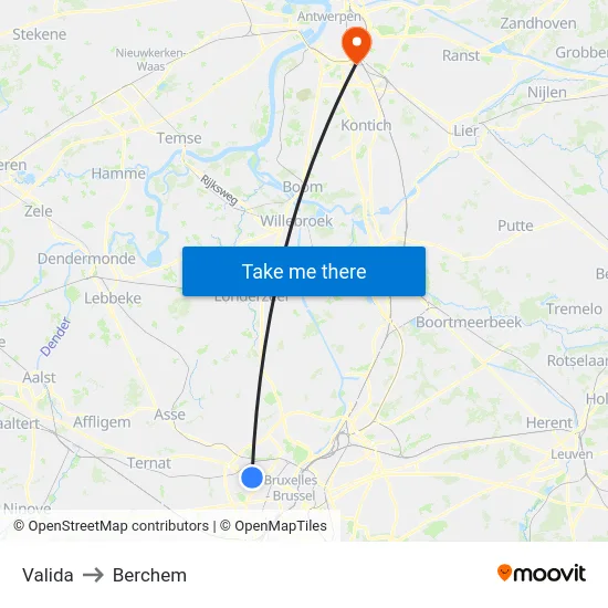 Valida to Berchem map