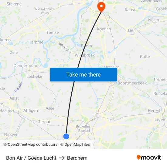 Bon-Air / Goede Lucht to Berchem map