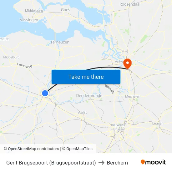 Gent Brugsepoort (Brugsepoortstraat) to Berchem map