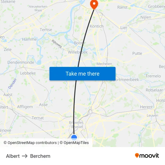 Albert to Berchem map