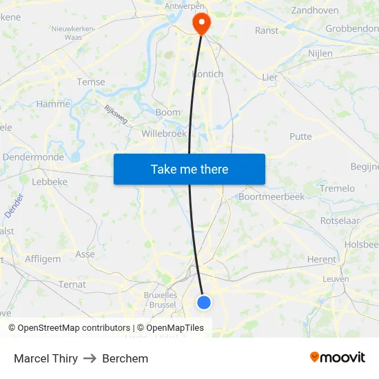 Marcel Thiry to Berchem map