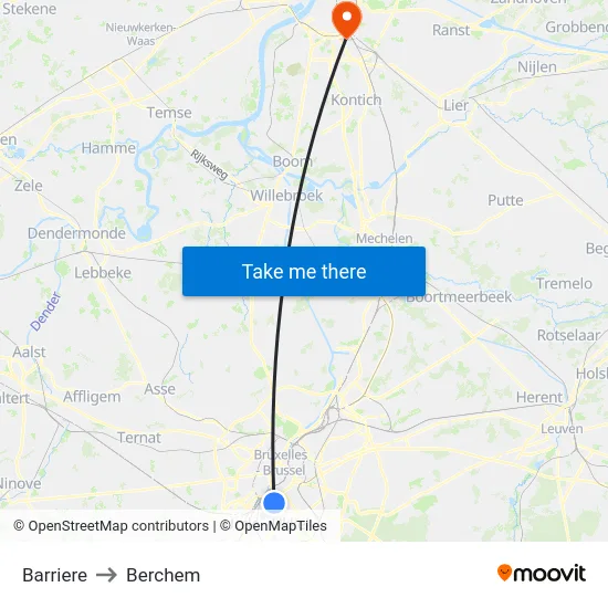 Barriere to Berchem map