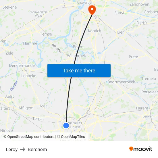 Leroy to Berchem map