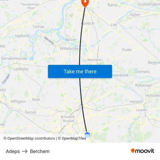 Adeps to Berchem map