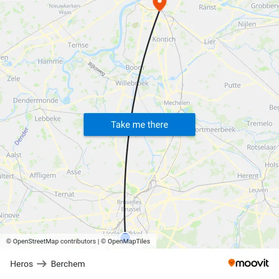Heros to Berchem map