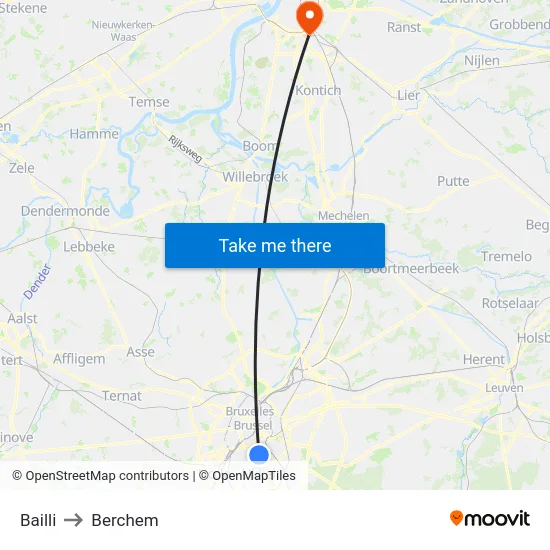 Bailli to Berchem map