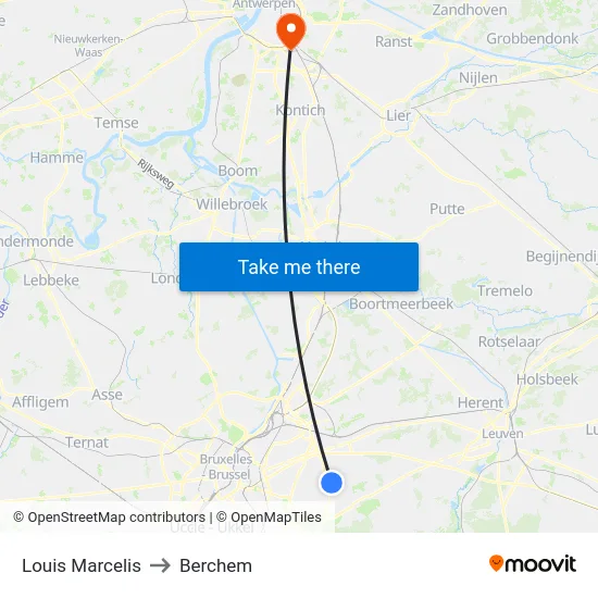 Louis Marcelis to Berchem map