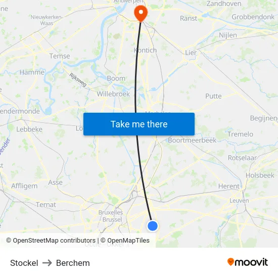 Stockel to Berchem map