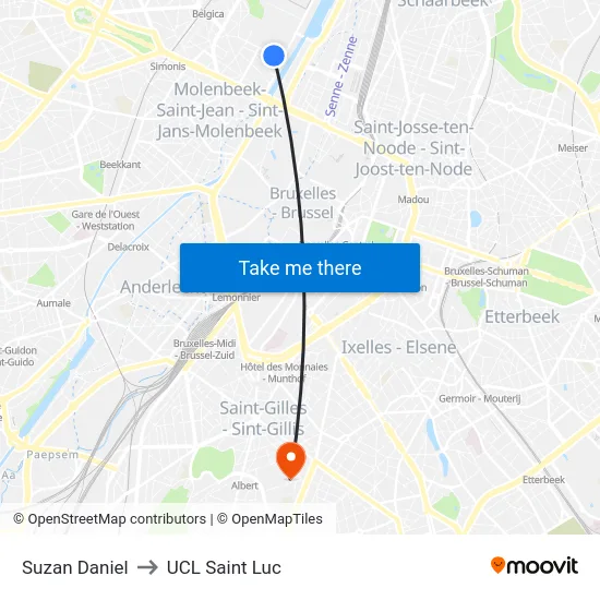 Suzan Daniel to UCL Saint Luc map