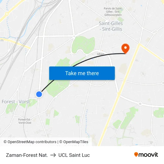 Zaman-Forest Nat. to UCL Saint Luc map