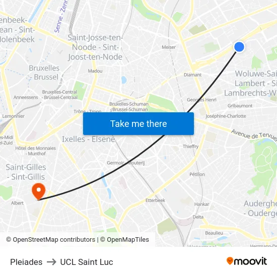 Pleiades to UCL Saint Luc map