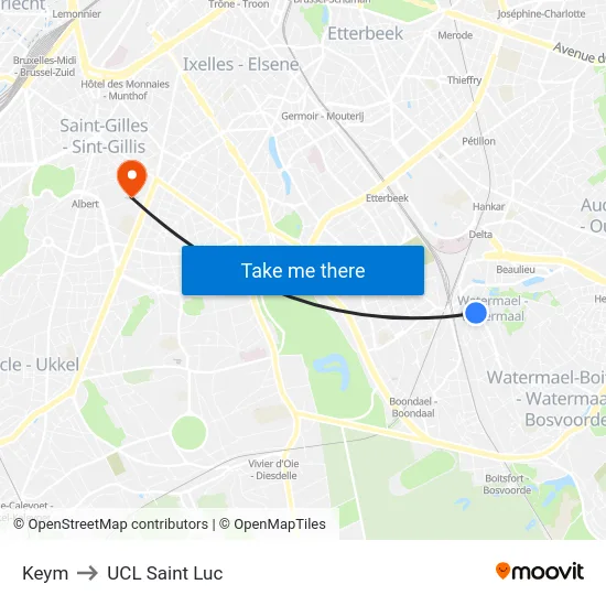 Keym to UCL Saint Luc map