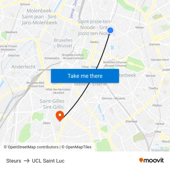 Steurs to UCL Saint Luc map
