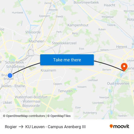 Rogier to KU Leuven - Campus Arenberg III map