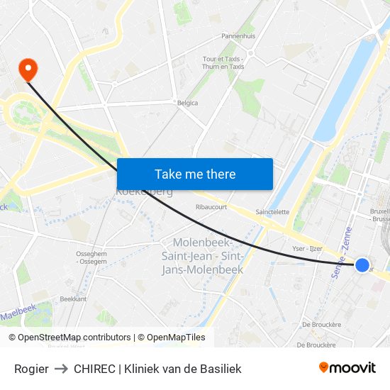 Rogier to CHIREC | Kliniek van de Basiliek map