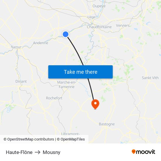 Haute-Flône to Mousny map