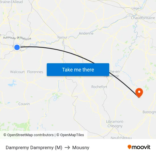 Dampremy Dampremy (M) to Mousny map