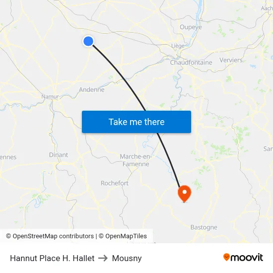 Hannut Place H. Hallet to Mousny map