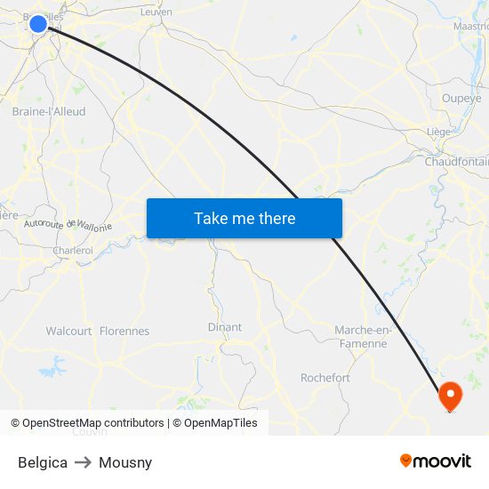 Belgica to Mousny map