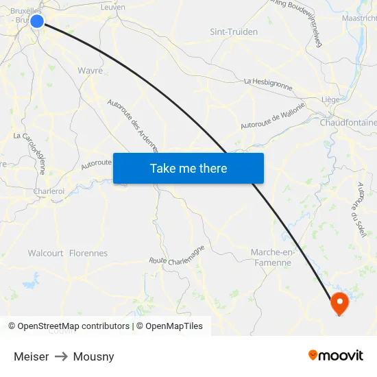 Meiser to Mousny map