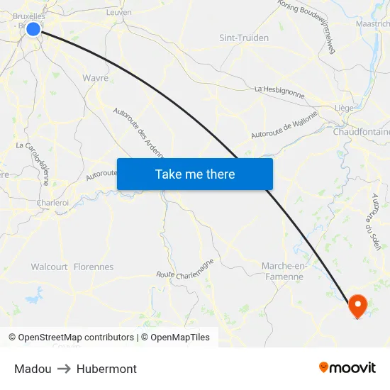 Madou to Hubermont map