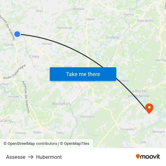 Assesse to Hubermont map