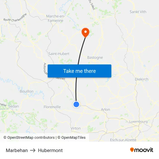 Marbehan to Hubermont map