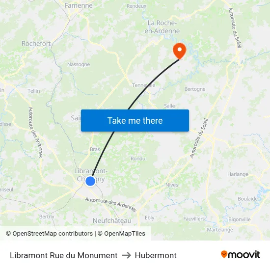 Libramont Rue du Monument to Hubermont map