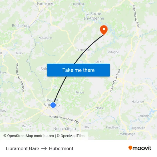 Libramont Gare to Hubermont map